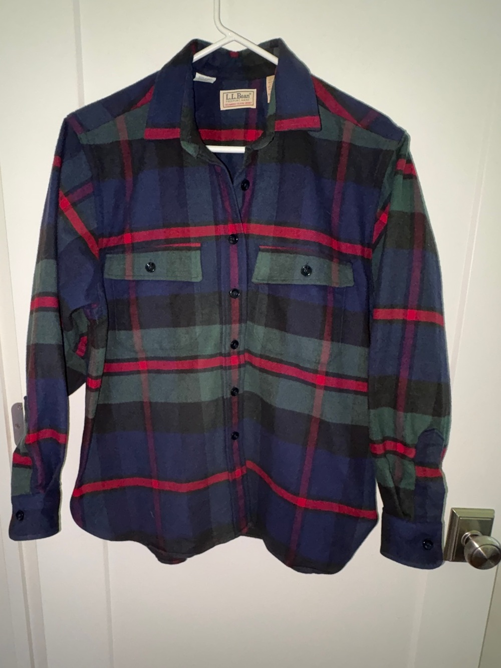 NWOT vintage L.L. Bean plaid chamois cloth shirt women's M Made in USA